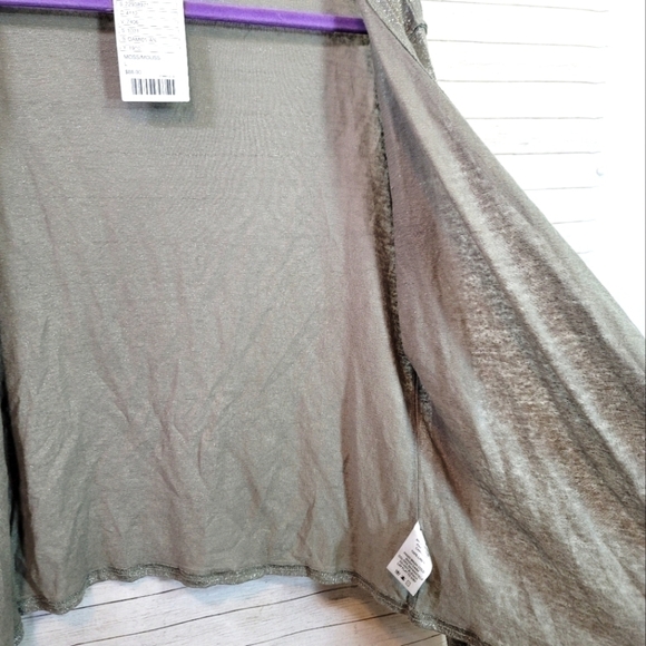 HERO & LEANDER 100% LINEN MOSS SPARKLE LIGHTWEIGHT CARDIGAN, SZ LARGE - Picture 7 of 15